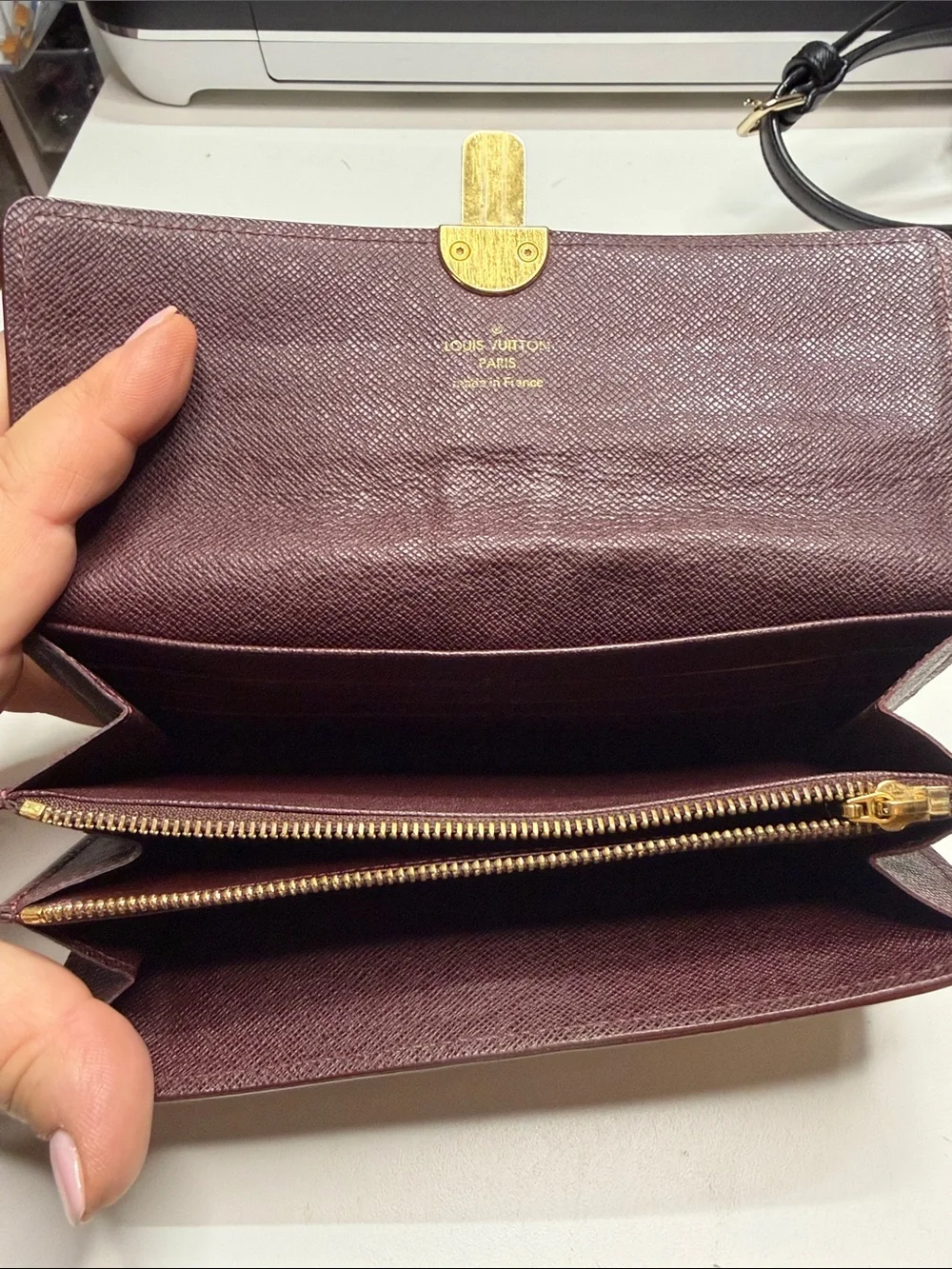 Louis Vuitton Brown Monogram Canvas Clutch with Gold Hardware